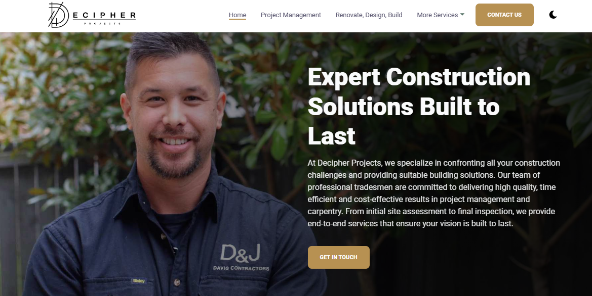 Decipher Projects - Professional Construction Website